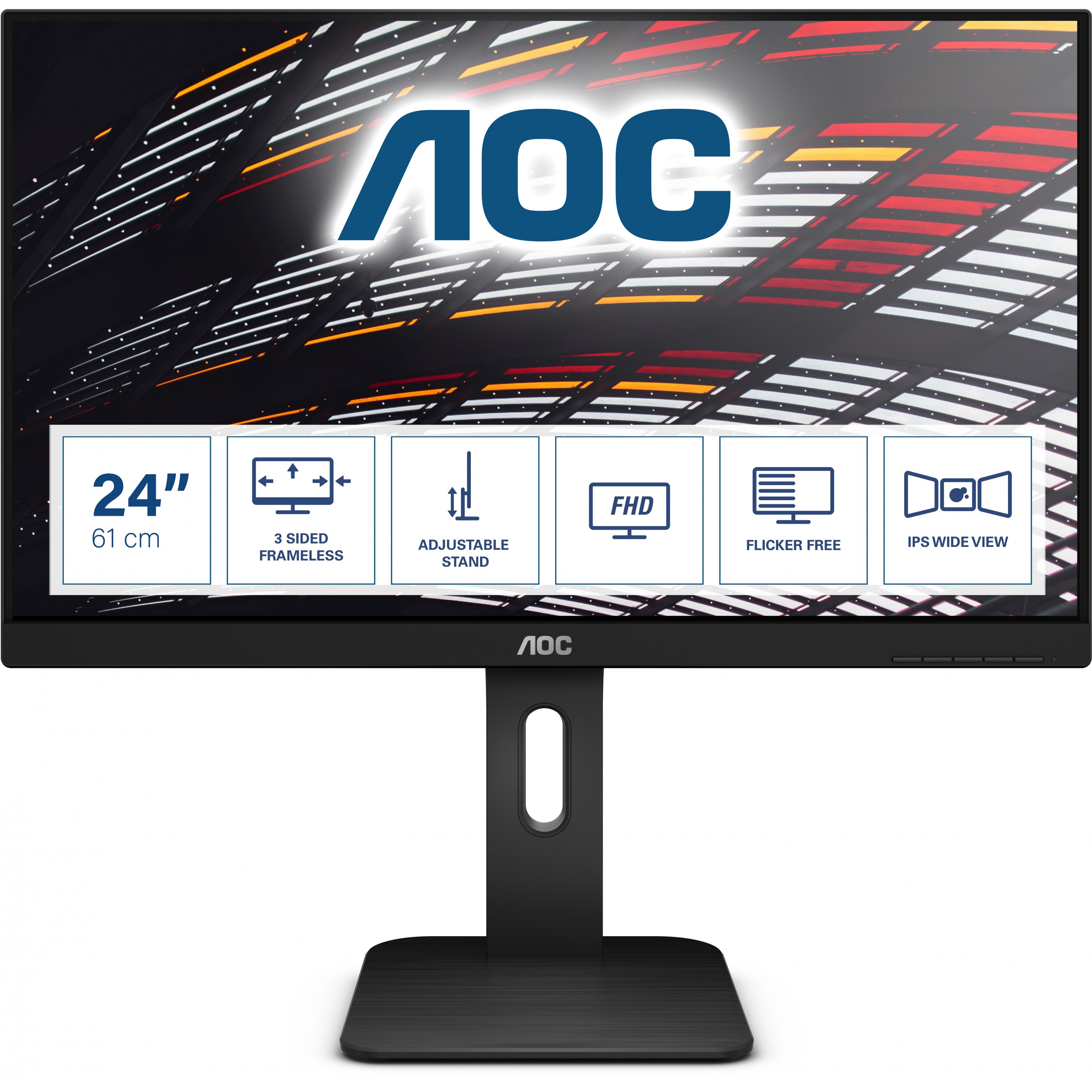 61cm / 24" (1920x1200) AOC Pro-line X24P1 16:10 4ms HDMI DVI DisplayPort VGA VESA Pivot Speaker Full HD Black