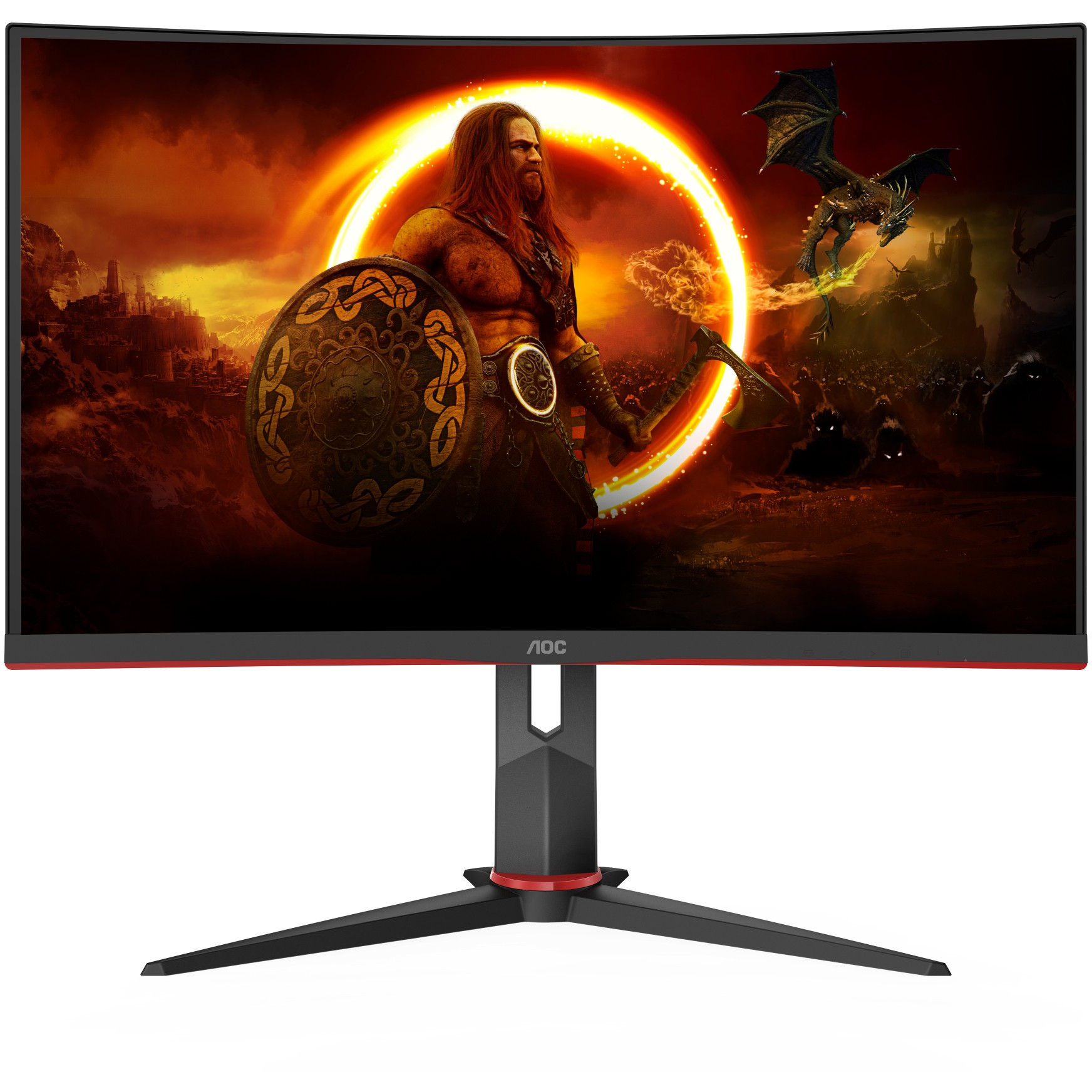 68,8cm / 27" (2560x1440) AOC Gaming CQ27G2S / BK 16:9 QHD Curved 1ms 165Hz HDR10 HDMI DP Black / Red