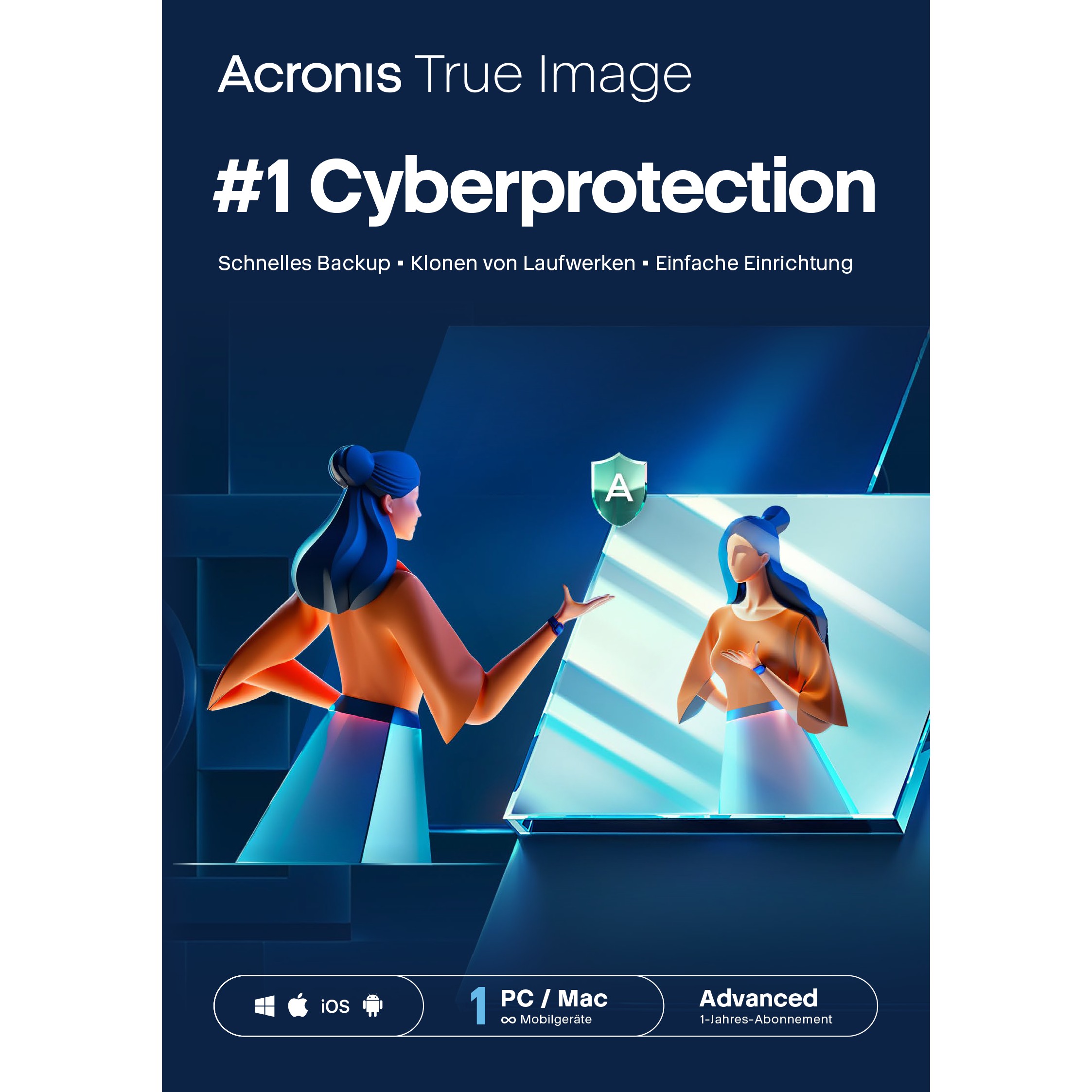 Acronis True Image Advanced - 1 Computer + 500 GB Acronis Cloud Storage - 1 year Subscription - ESD-DownloadESD