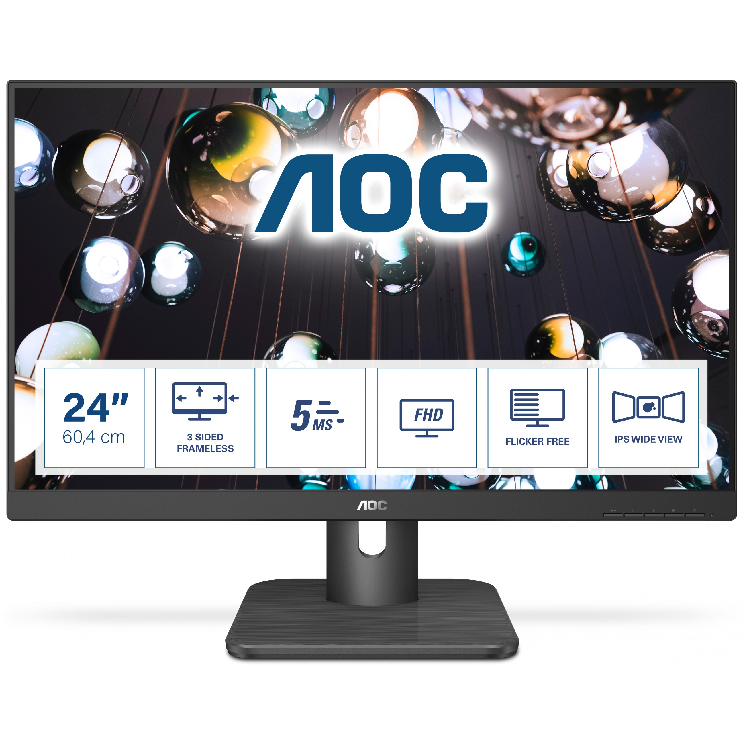 60,5cm / 23,8'' (1920x1080) AOC 24E1Q 16:9 5ms IPS HDMI VGA DisplayPort VESA Speaker Full HD Black