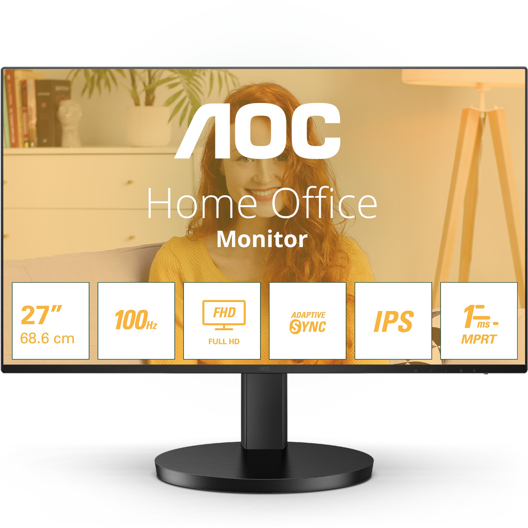 68,6cm / 27" (1920x1080) AOC Basic-line 27B3HA2 16:9 FHD VA 4ms 100Hz HDMI VGA Speaker Black