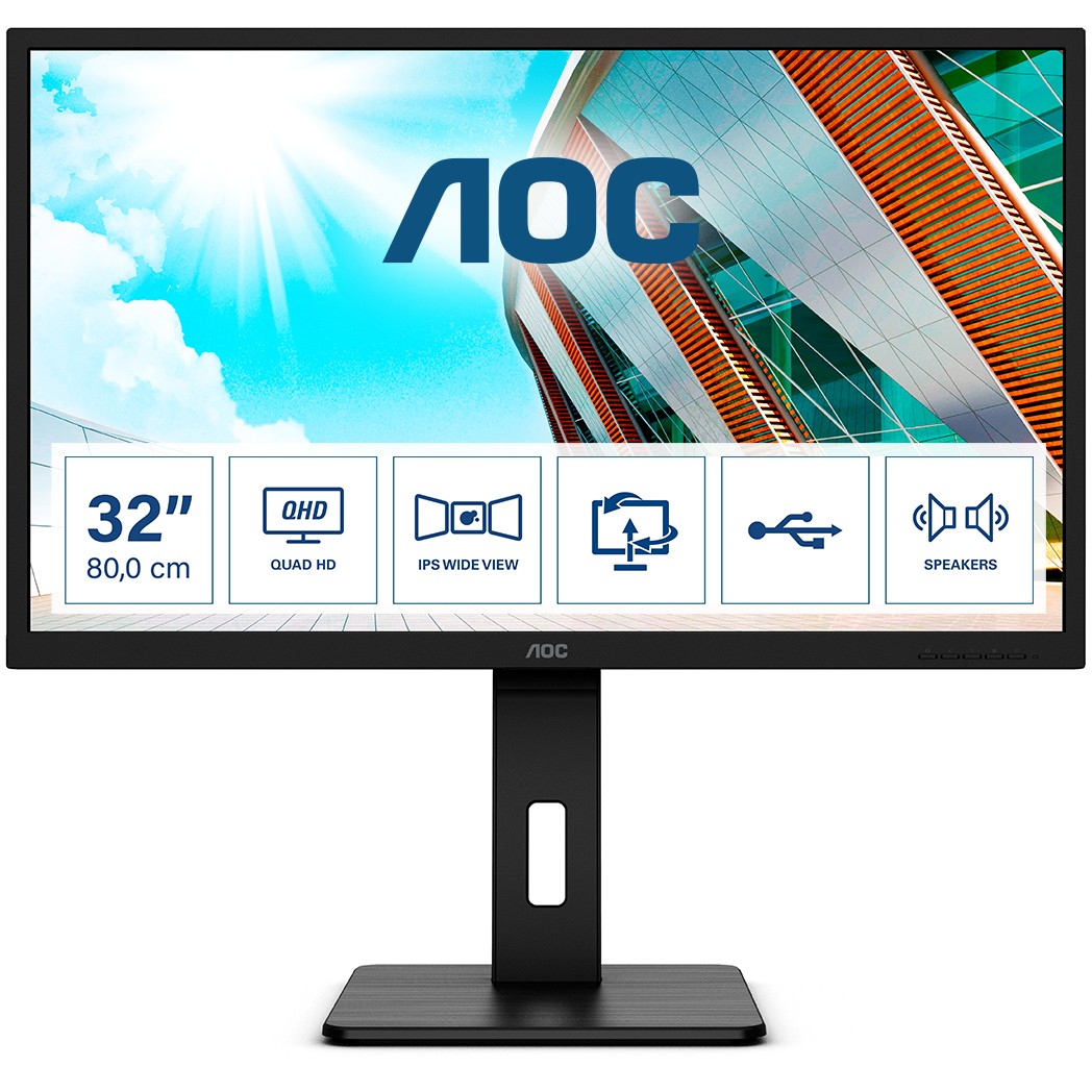 80cm / 31,5" (2560x1440) AOC P2 Q32P2 Ultra HD DP LS 4 ms black