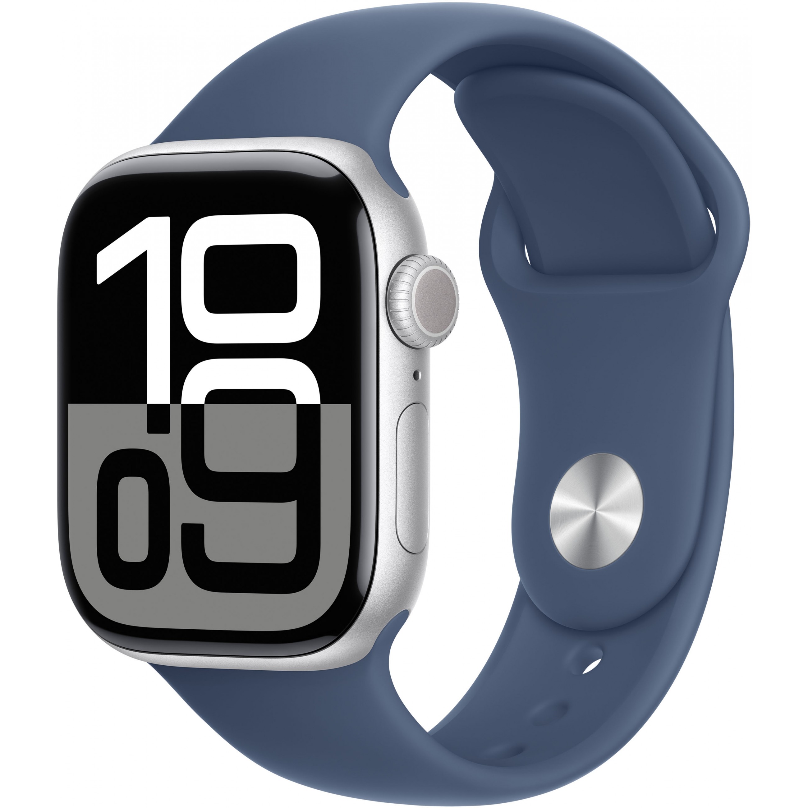 APPLE Watch Series 10 GPS 42mm Silver Aluminium Case with Denim Sport Band  S M