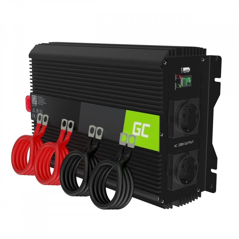 Green Cell KFZ Spannungswandler Power Inverter PRO 12V > 230V 3000W / 6000W mit USB