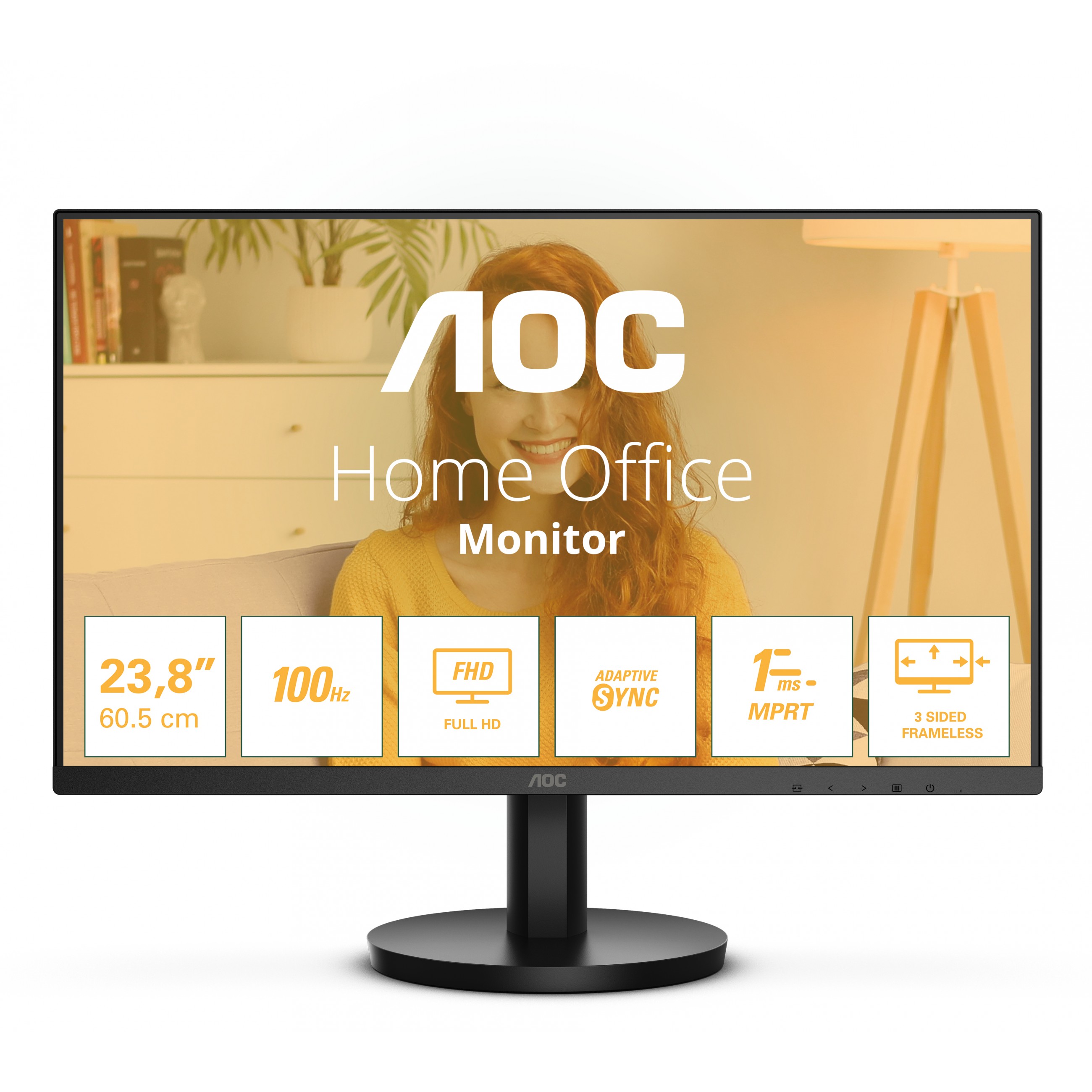 61cm / 24" (1920x1080) AOC 24B3HMA2 Full HD 100 Hz 1ms HDMI VGA LS Black