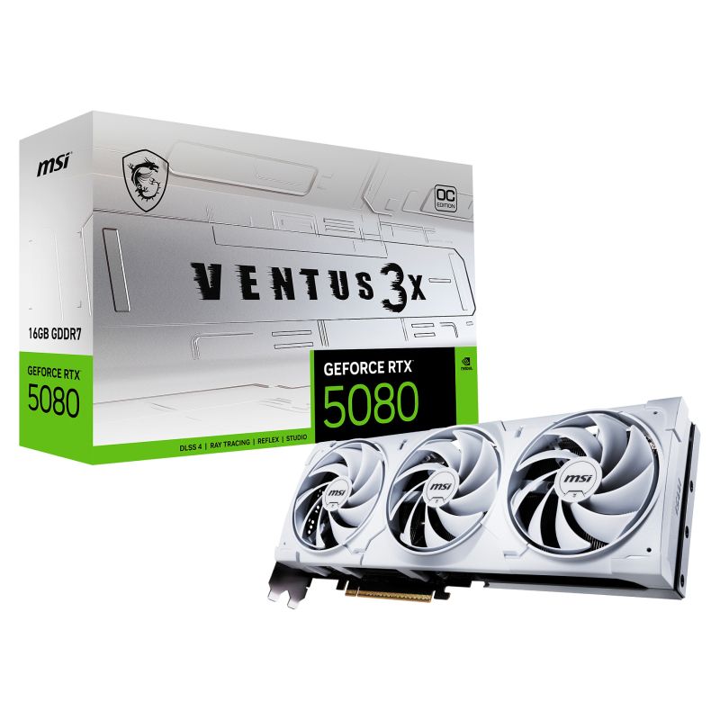 RTX 5080 16GB MSI Ventus 3X OC GDDR7 3Fan white