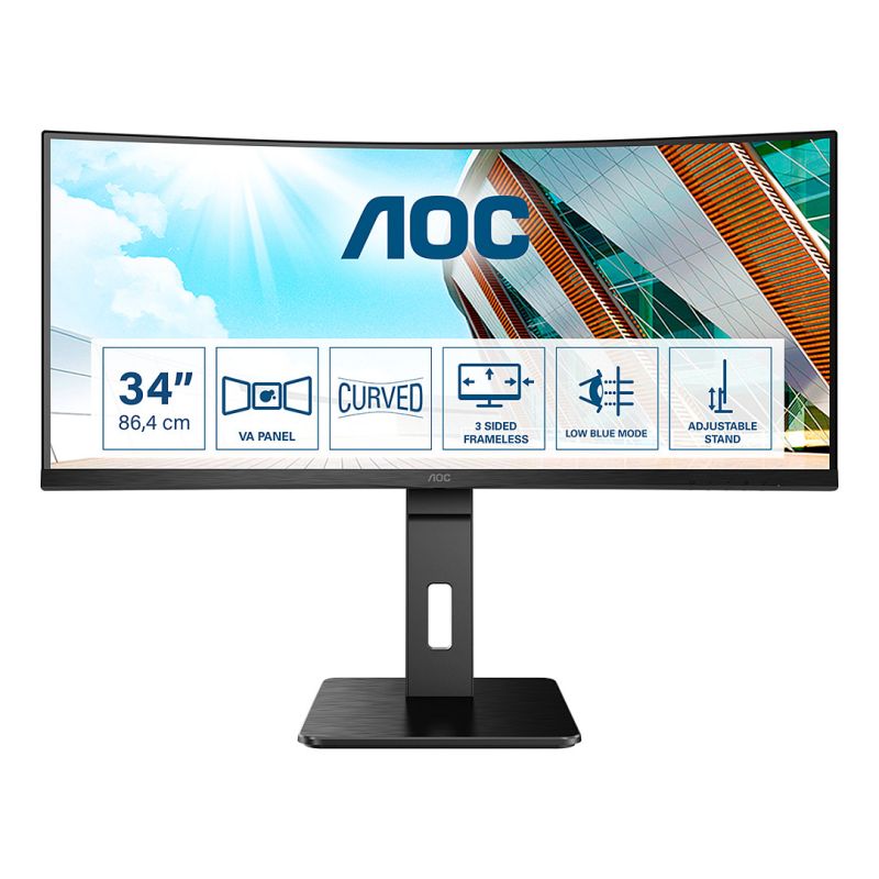 AOC Pro-Line CU34P2A 21:9 1ms USB 2xHDMI DisplayPort VESA Speaker 2K UHD Black